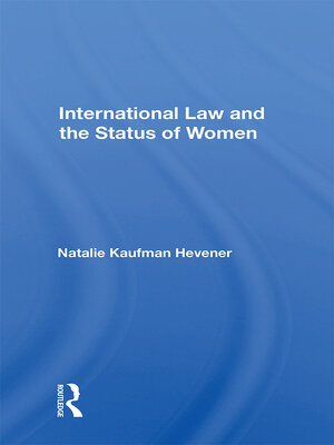 cover image of International Law and the Status of Women